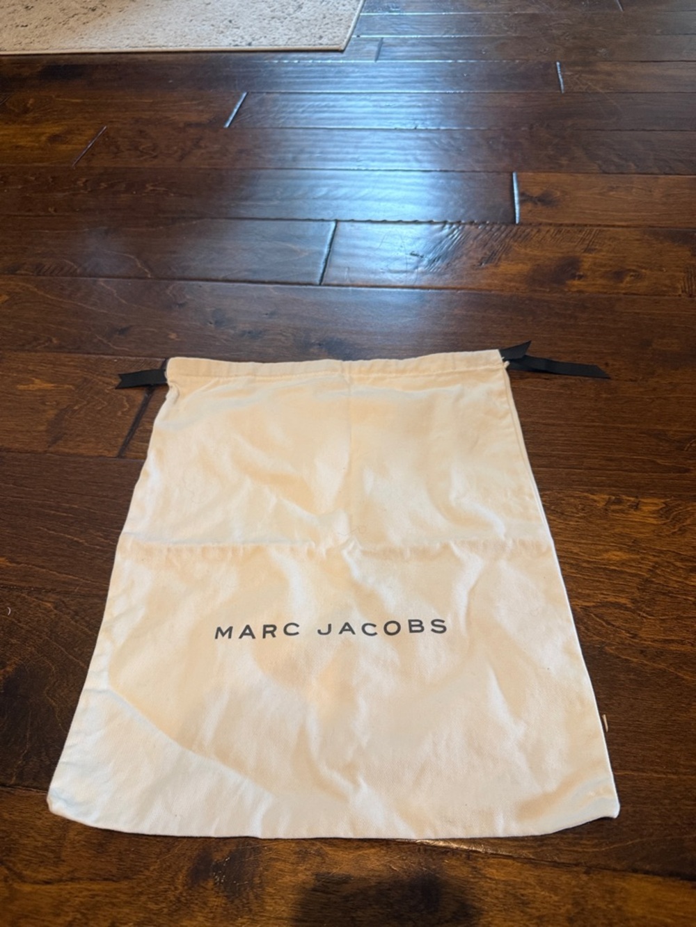 Marc Jacobs Cream Canvas Drawstring Dust Bag with Black Logo